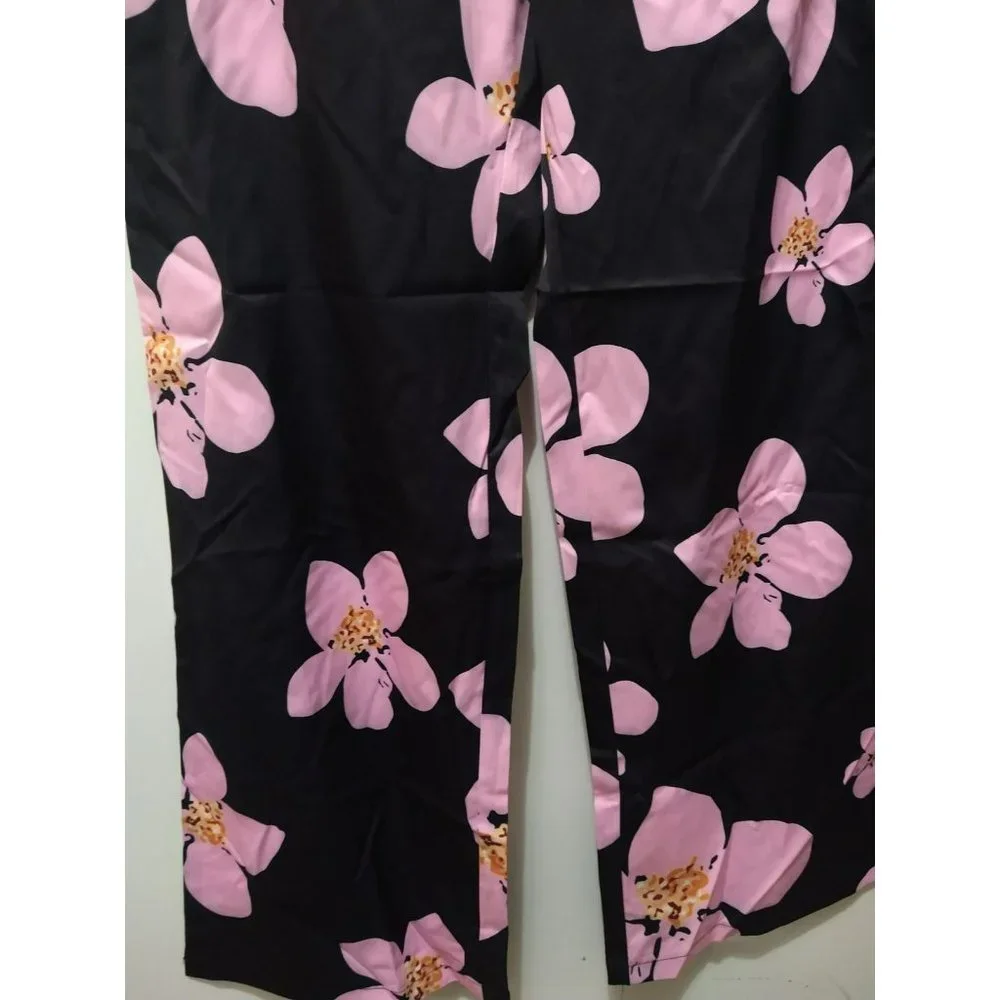 Black/pink blossoms one piece Jumpsuit Size 0X fits size Large - Picture 6 of 7